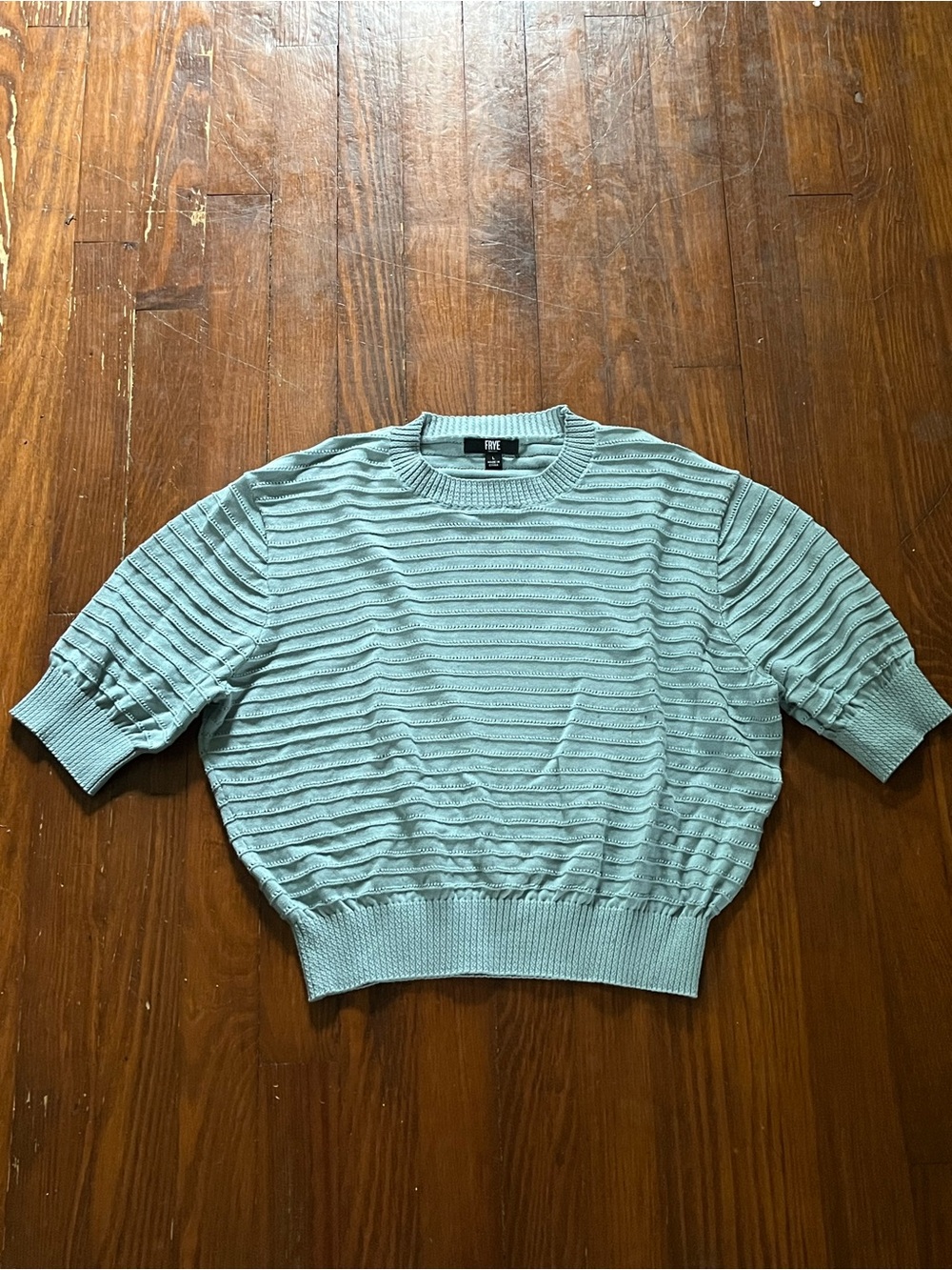 Frye Light Mint Crewneck Short-Sleeve Sweater